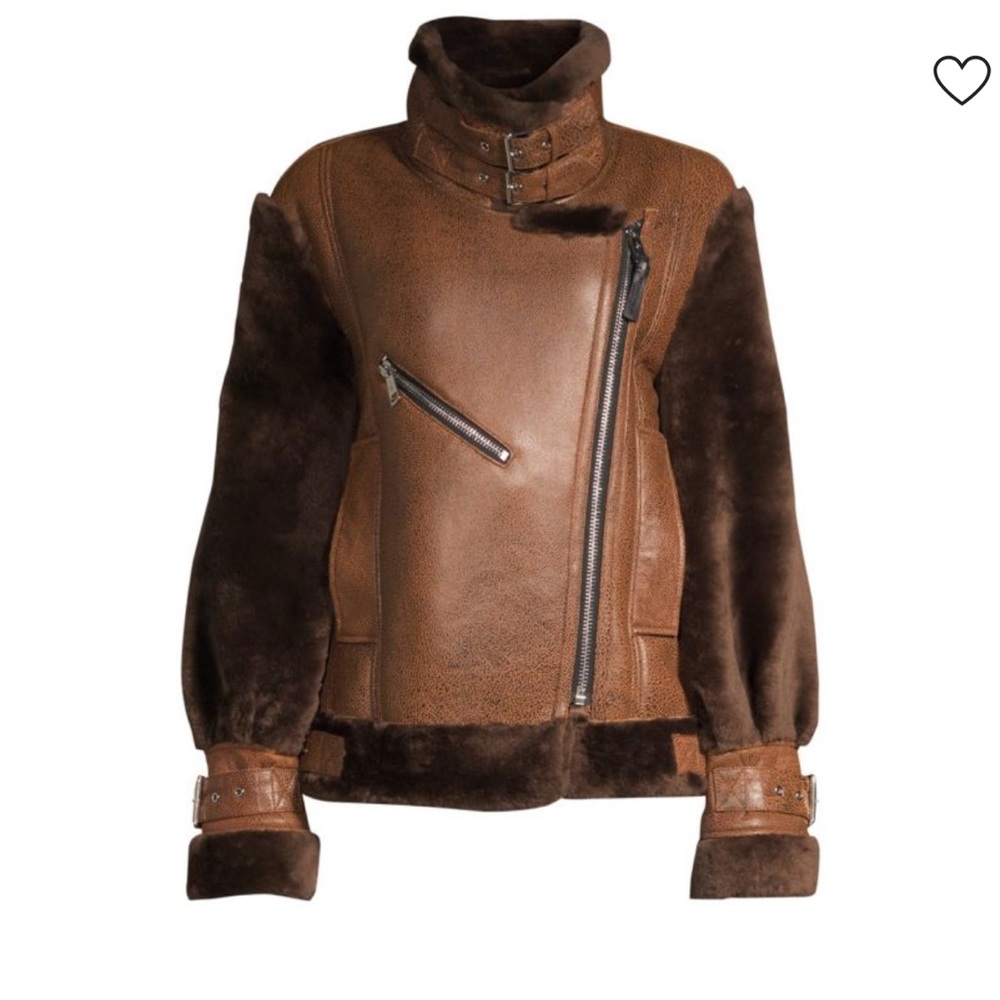 Brown Leather and Fur Women's Jacket